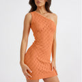 Sexy Hip Summer Women Hollow Out Cutout Shoulder Knitted Dress Women Bella Mia