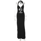 Women Clothing Summer Metal Butterfly Sexy Cutout Halter Dress Bella Mia