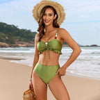 Beads Tether Split Swimsuit Women Three Piece Sets Bikini Bella Mia