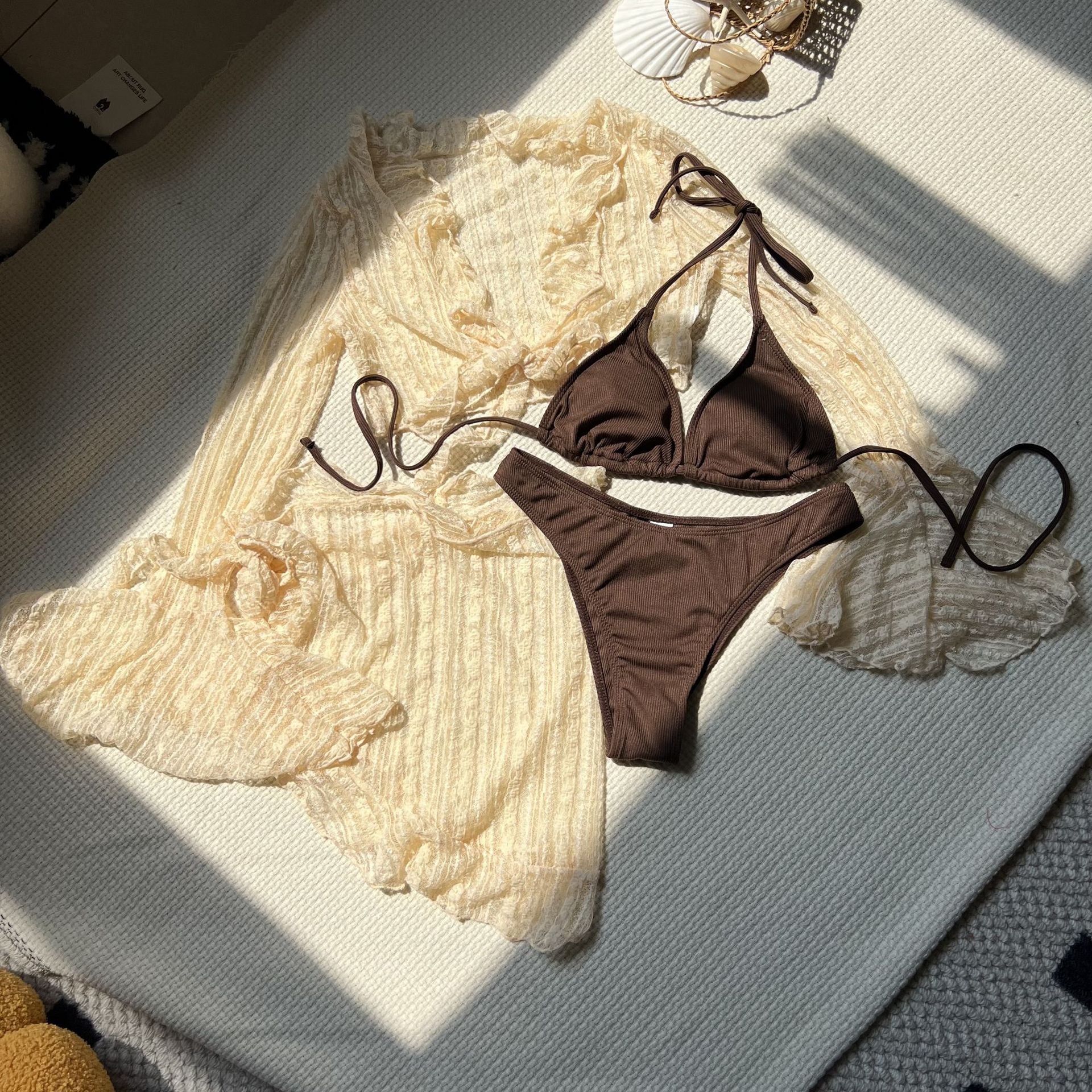 Sexy Lace Mesh Four Piece Swimsuit Bikini Bella Mia