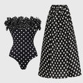 Polka Dot One Piece Swimsuit Women Vacation Beach Set
