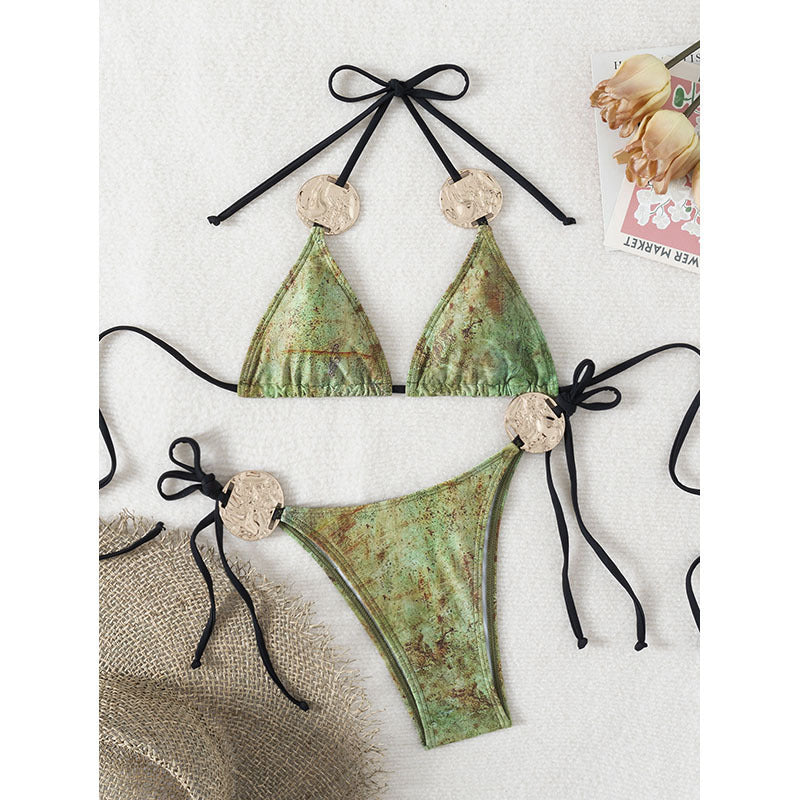 Lace up Sexy Triangle Bikini Split Swimsuit Women Beach Spring Swimsuit Bella Mia
