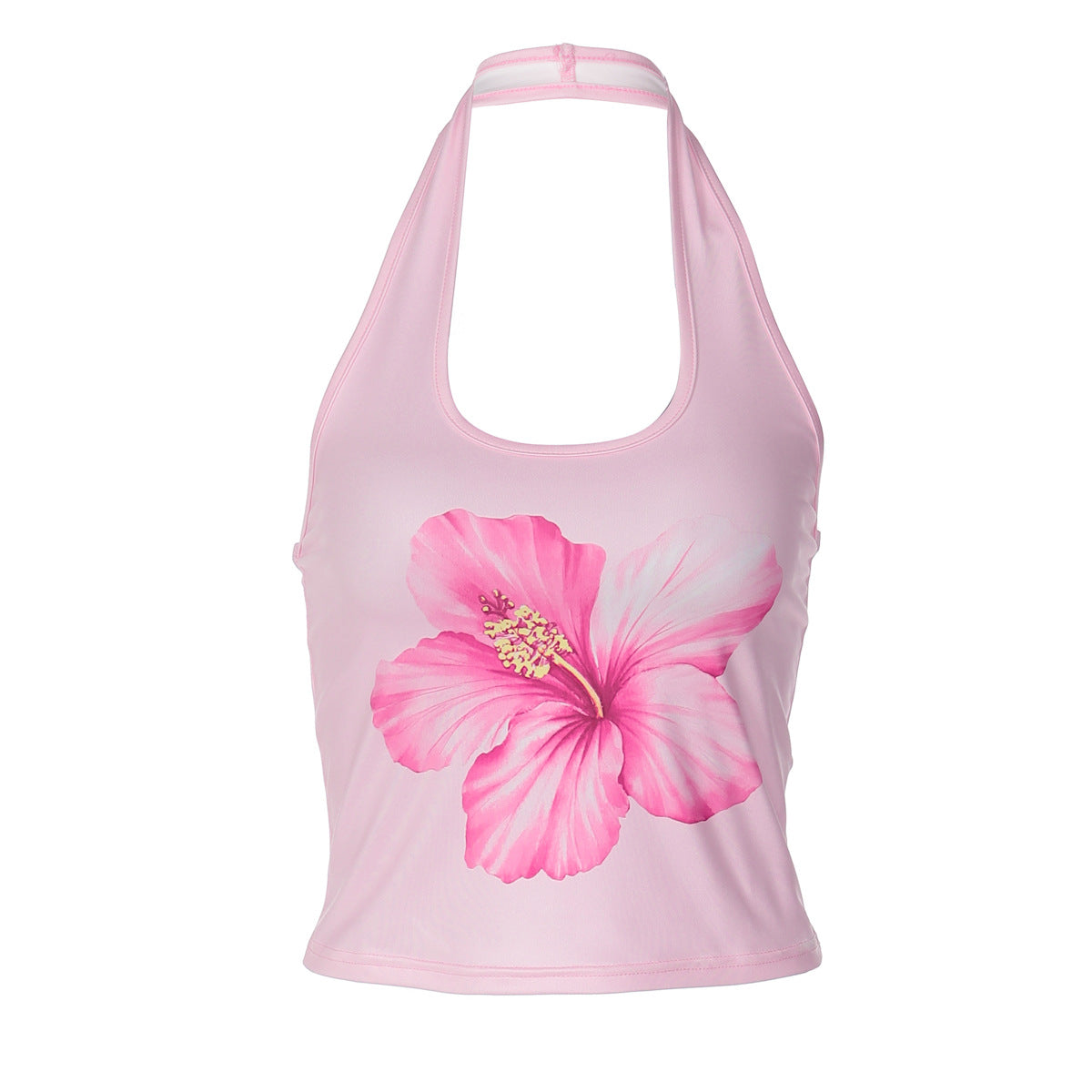 Summer Women Clothing Print Top Sexy Halter Slim Fit Vest