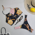 New Bikini Three Piece Swimsuit Women Sexy High Waist Printed Swimsuit Skirt Baroque Bella Mia