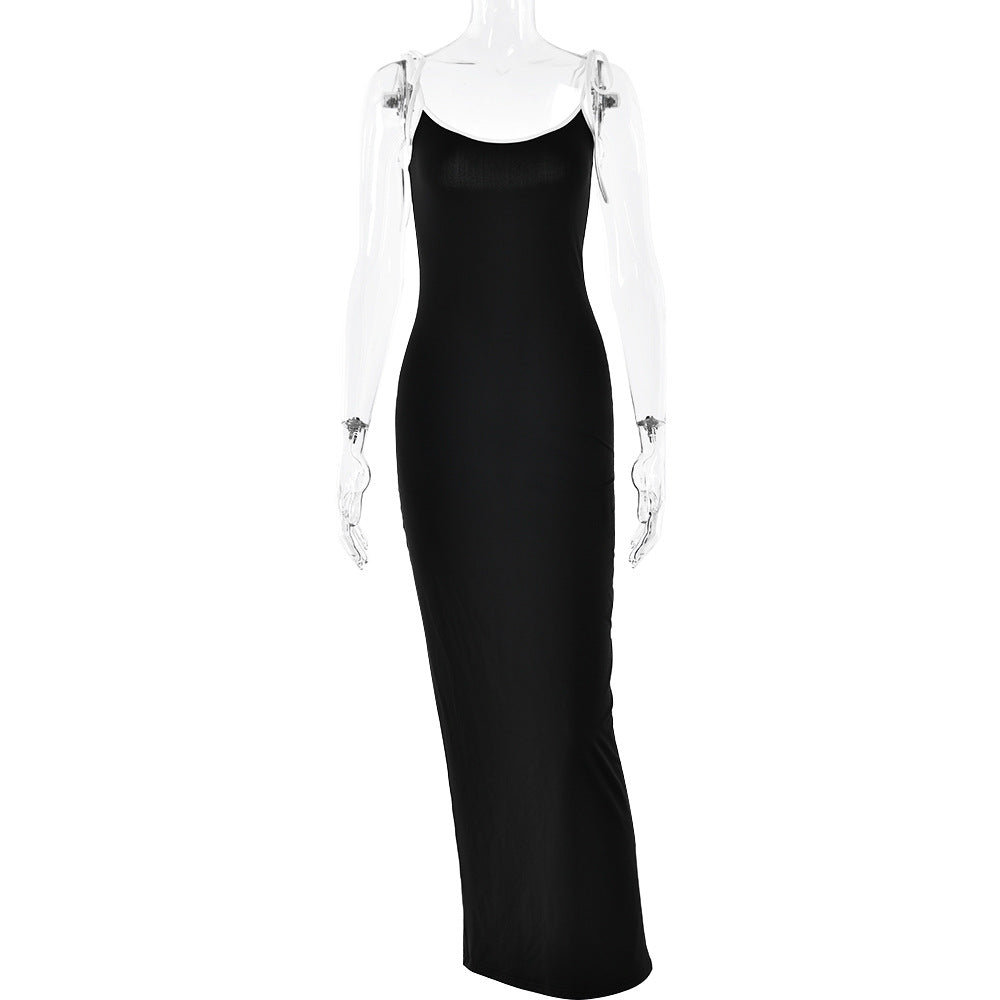 Autumn Sexy Sheath Slim Fit Maxi Dress Sleeveless Sexy Suspenders Dress
