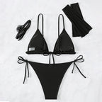 Bikini Four Piece Set Swimwear Solid Color Sexy Bikini Split Swimsuit for Women Bella Mia
