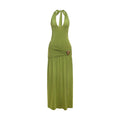 Women Clothing Summer Sexy Halter Strap Backless Slim Fit Fold Split Dress Bella Mia