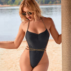 Bikini Strap Sexy Backless Swimsuit Women Solid Color Halter Bikini Bella Mia