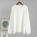 Crew Neck Pullover Sweater Autumn Winter Simple Solid Color Sweater Loose Casual Sweater Bella Mia