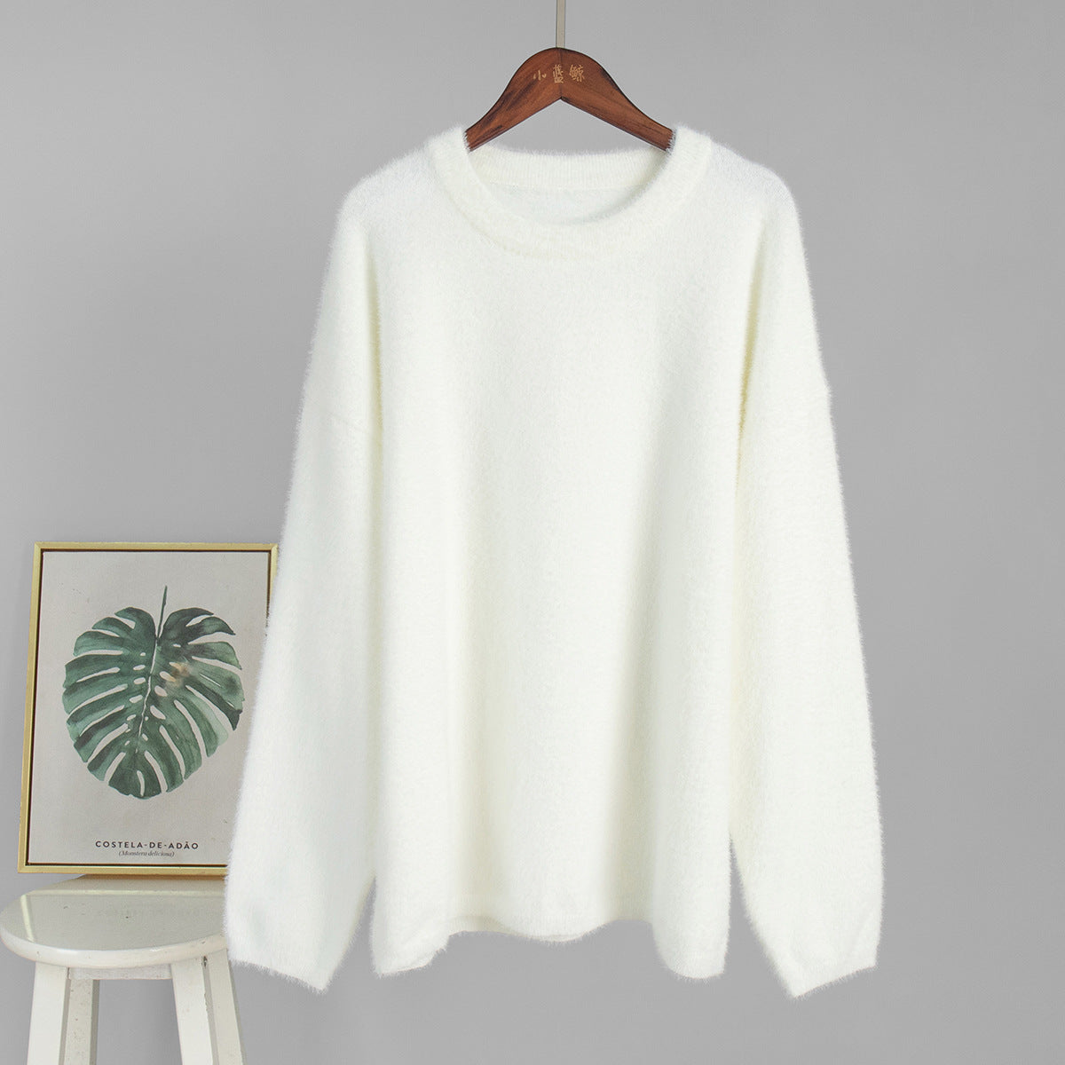 Crew Neck Pullover Sweater Autumn Winter Simple Solid Color Sweater Loose Casual Sweater Bella Mia