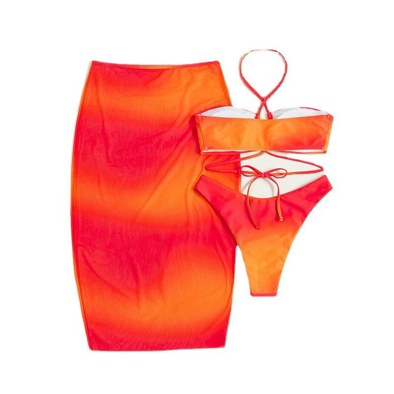 Beach Swimsuit Women Three Piece Suit Summer Sun Shield Long Robe Bikini Swimsuit Bella Mia