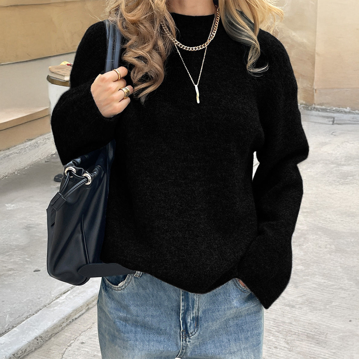 Women Clothing Autumn Winter French Holiday Wool Long Sleeve Sweaters Bella Mia