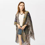 Spring Summer Paisley Pattern Kimono Cardigan Sun Protection Sun Shade Blouse Bella Mia