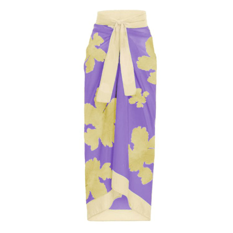 Split Bikini Lotus Sleeve High Waisted Trousers Sexy Slimming Swimsuit Women Floral Bella Mia