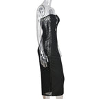 Summer Women Clothing Mesh See-through off-the-Shoulder Pullover Sexy Bandeau Maxi Dress Bella Mia