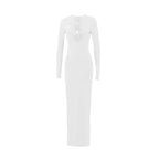 Fall Women Clothing Sexy Cutout Socialite Private Clothing Elegant Three Dimensional Floral Long Sleeve Slim Maxi Dress Bella Mia
