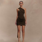 Summer Ribbon Pleated Dress Sexy Tube Top Women Hip Bella Mia