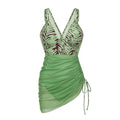 Swimsuit Mesh Stitching One Piece Printed One Piece Swimsuit Women