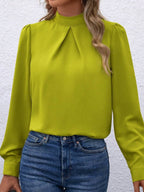 Women Clothing Spring Summer Long Sleeve Satin Top Shirt Bella Mia