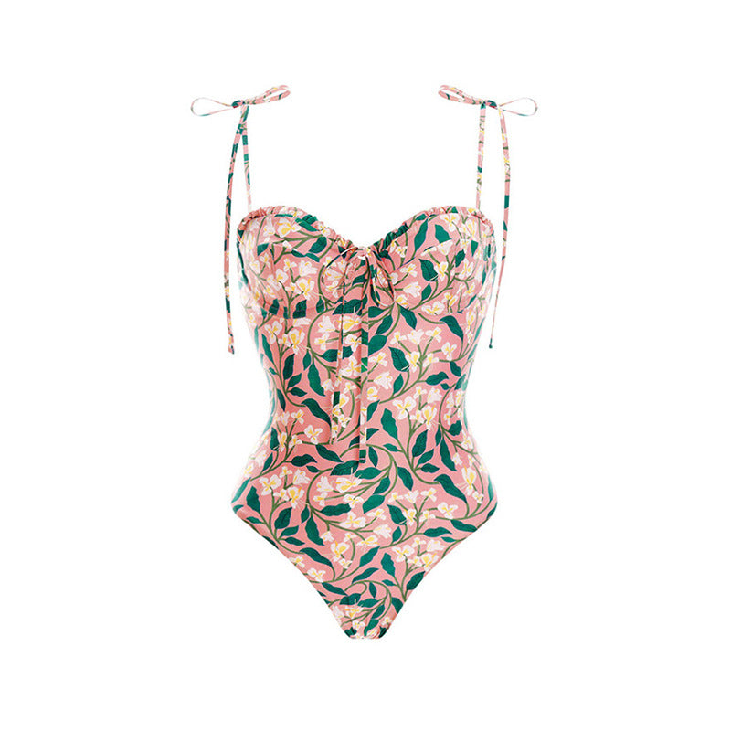 Floral One Piece Swimsuit Women Vacation Beach Dress Swimsuit Supply