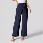 Workwear Women Work Pant Casual Texture Wide Leg Professional Trousers Belt Pants Bella Mia