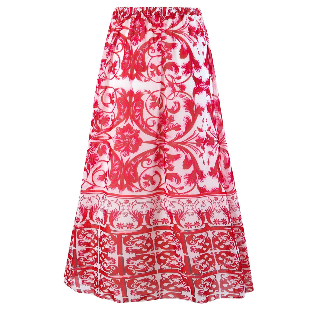 Spring Sexy Swimsuit Women Conservative Warm Printed Swimsuit Wrap Skirt Set Bella Mia
