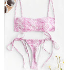 Swimsuit Flat Chest Split Printed Bikini