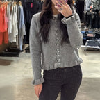Casual Vacation Solid Color Wool Button Long Sleeved Top Sweaters Women Clothing Autumn Winter Bella Mia