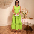 High End Waist Hollow Out Cutout Sexy V neck Party Dress Small Gathers Elegant A Swing Cocktail Evening Dress Bella Mia
