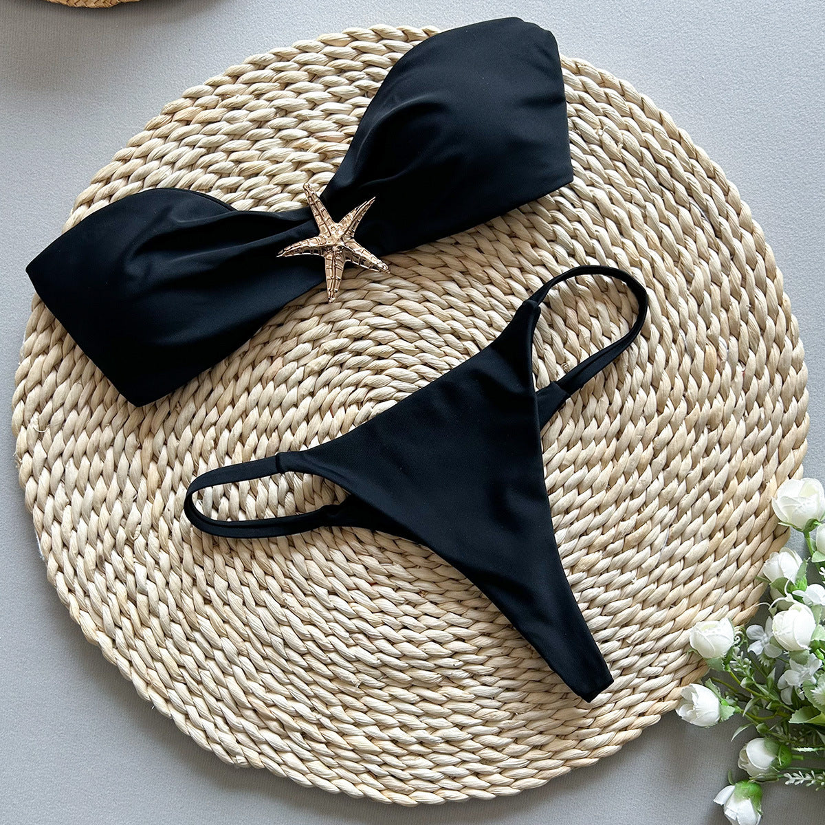 Bikini Sexy Bikini Solid Color Tube Top Split Women Swimsuit Swimsuit Women Bella Mia