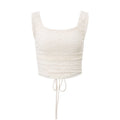 Women Clothing Autumn Sexy Pleated Strap Top French Lace Skirt Set Bella Mia