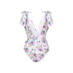 One Piece Swimsuit Women Skinny Slimming Retro Tied Swimsuit Suit Chiffon Bella Mia