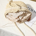 Straw Bag Lace Bow Woven Bag Fairy Seaside Vacation Beach Bag Women Bag Bella Mia