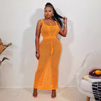 Summer Women Clothing Lace Mesh Vest Top Hip Knitwear Beach Maxi Dress Bella Mia