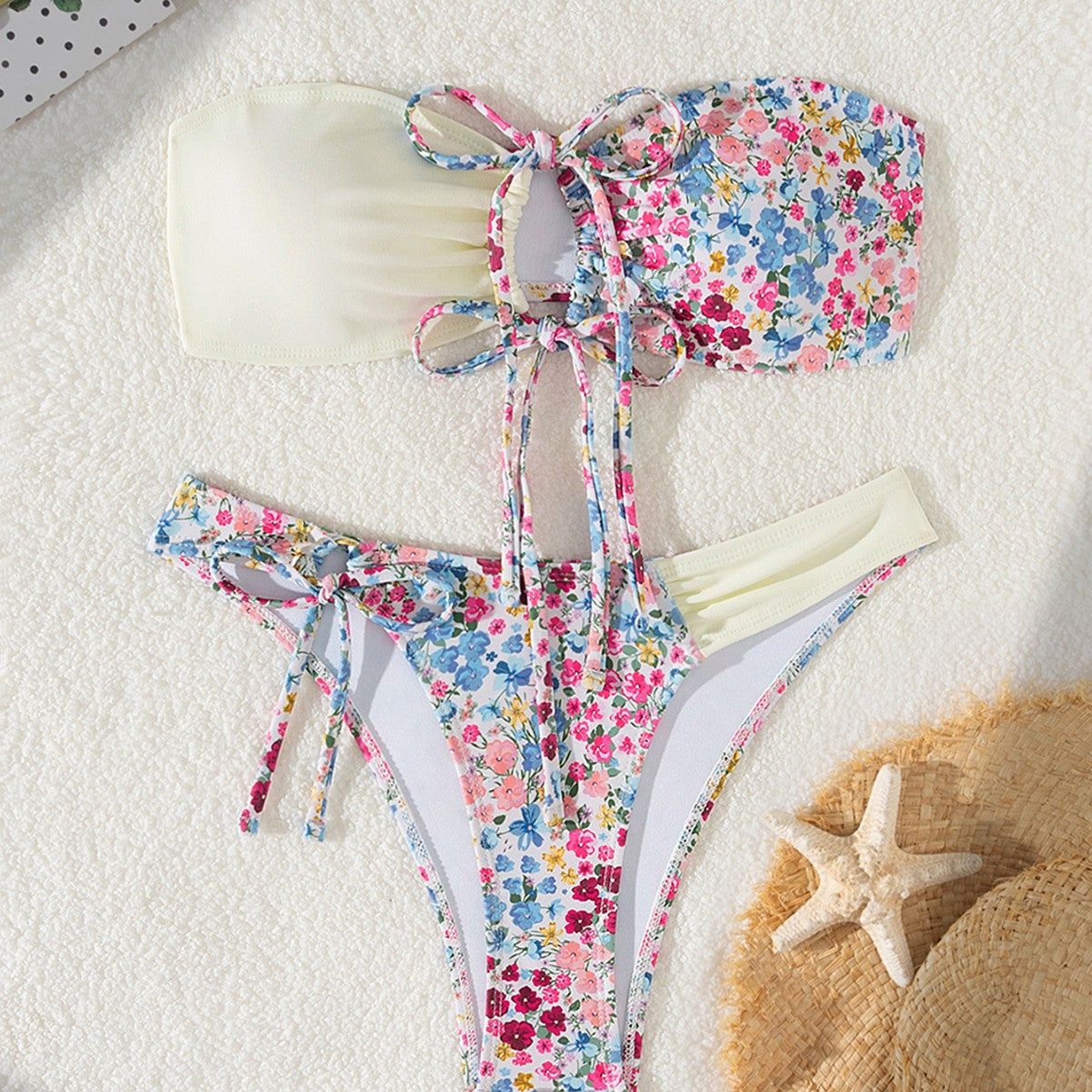 Sexy Lacing Bikini Small Floral Swimsuit Flying Bikini Bella Mia