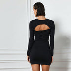 Women Clothing French Elegant Dress Autumn Winter High Waist A Line Slim Fit Slimming Dress Bella Mia