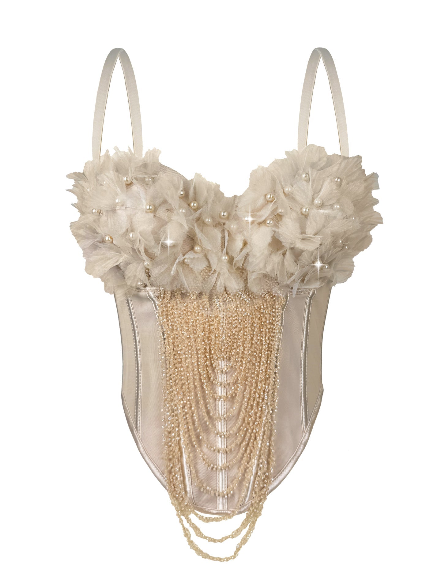 Arrival Handmade Floral Tassel Suspender Vest Sexy Backless Tube Top Outer Wear Boning Corset Corset Body Shaping Bella Mia