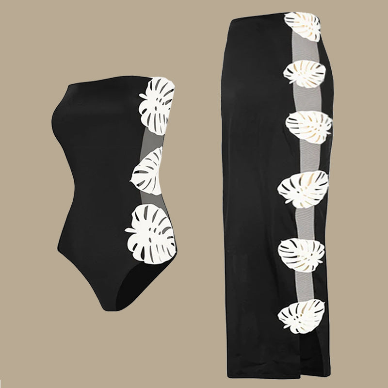 Sexy Cutout Leaf Decoration One Piece Swimsuit Women Bella Mia
