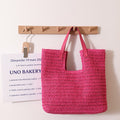 Shoulder Straw Bag Simple Large Capacity Portable Straw Bag Woven Bag Seaside Vacation Beach Bag Women Bag Bella Mia