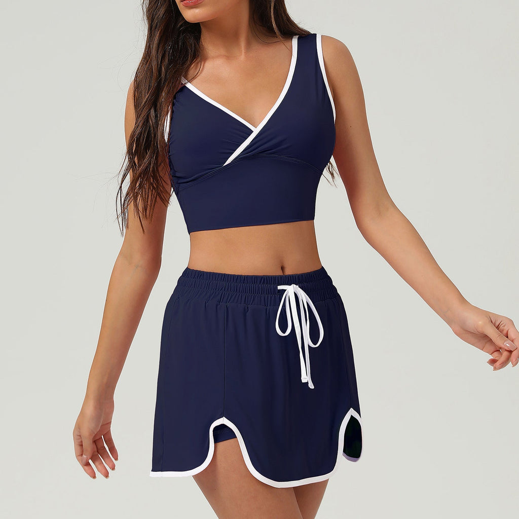 Summer Sports Casual Suit Running Exercise Vest Short Skirt Golf Suit Badminton Tennis Women Bella Mia