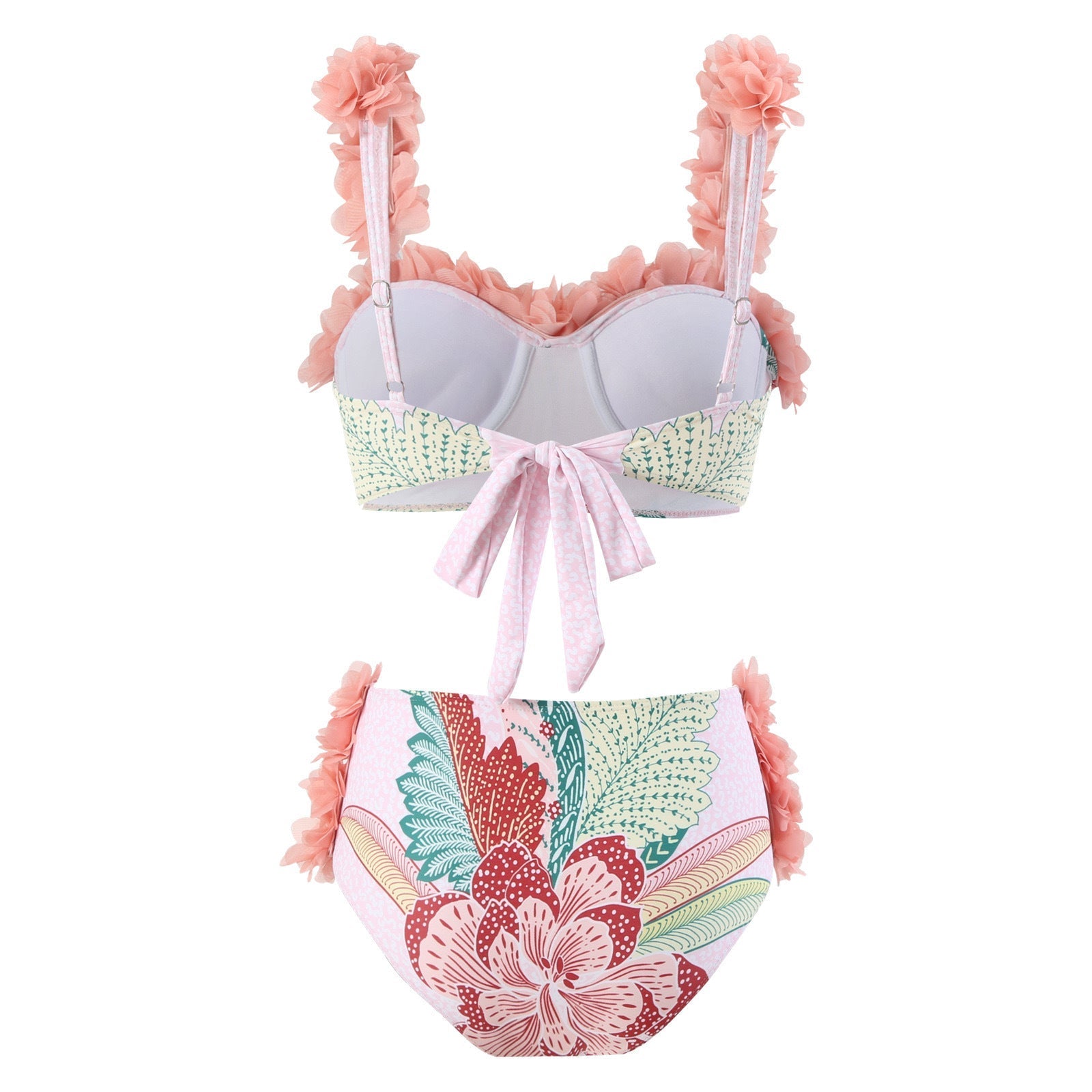 Three Piece Set Swimsuit Customized Printed Steel Bracket Push up Petals Gauze Skirt Swimsuit Women Bella Mia