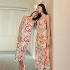 Women Wear Summer Printing Sexy Backless Lace up Dress Bella Mia