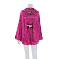 Autumn Satin Polka Dot Printed Homewear Underwear Shorts Outerwear Gown Three Piece Pajamas Bella Mia
