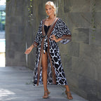 Rayon Belt Beach Cover up Sun Protective Blouse Sun Protection Cardigan Women Swimsuit Bikini Cover up Bella Mia