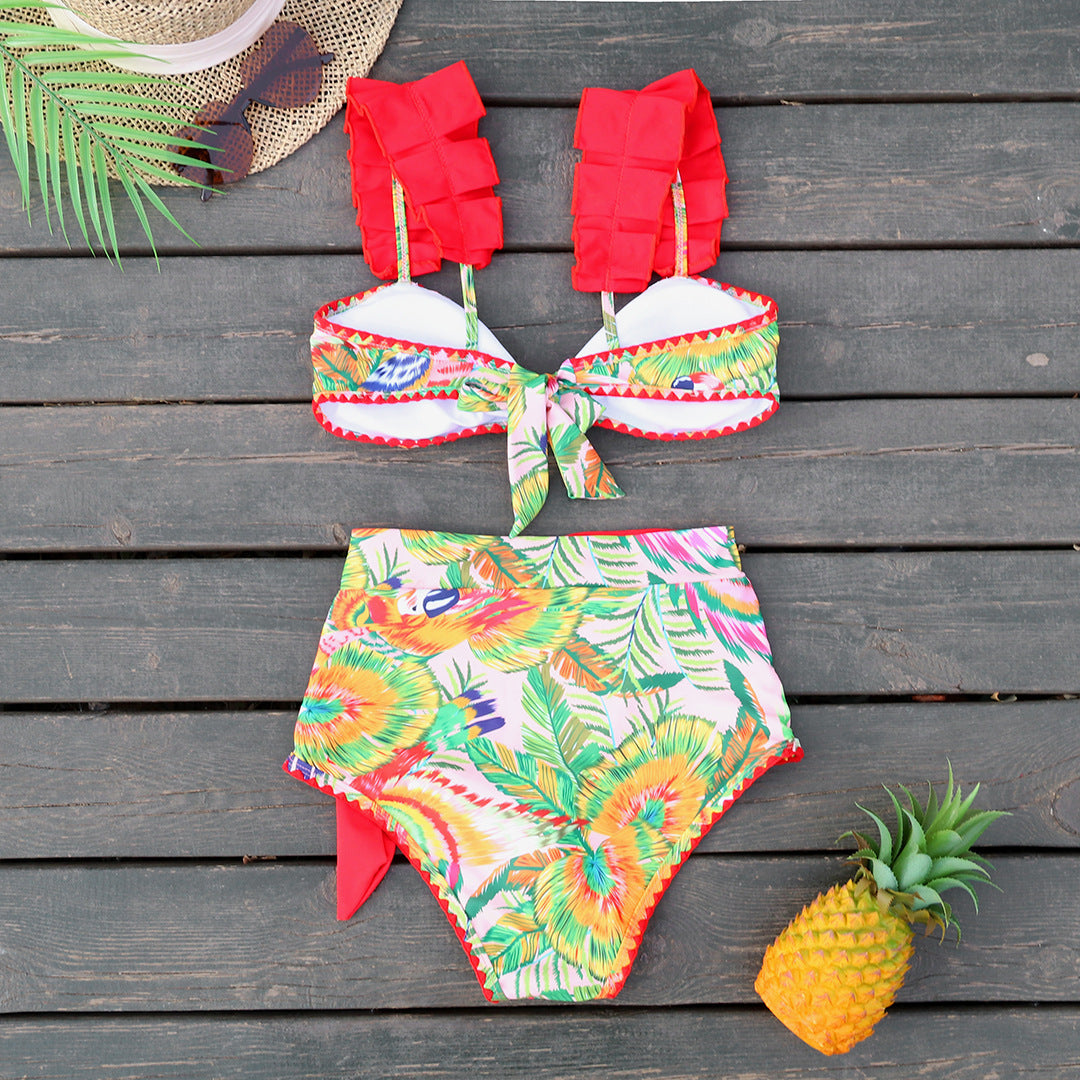 Printed High Waist Bikini Split Swimsuit Women Sexy Bikini Bella Mia