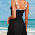 Tankini Double Shoulder Strap Culottes High Waist Slimming Split Bikini Swimsuit for Women Bella Mia