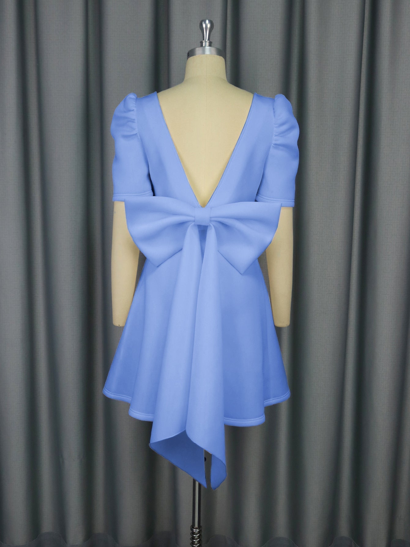 Summer Elegance Square Collar Dress Party Cocktail Bow Backless Graduation Dress Bella Mia