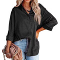 Women Shirt Autumn Comfort Satin Gravel Pattern Long Sleeve Loose Women Top Bella Mia