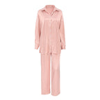 Autumn Loose Casual Home Wear Women Long Sleeved Trousers Cardigan Pajamas Bella Mia
