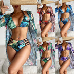 Swimsuit Women Split Three Piece Suit Internet Long Sleeves Printed Bikini Swimsuit Bella Mia